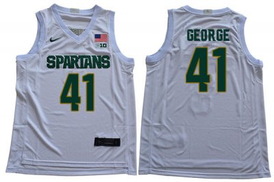Men Conner George Michigan State Spartans #41 Nike NCAA 2020 White Authentic College Stitched Basketball Jersey TO50G70RH